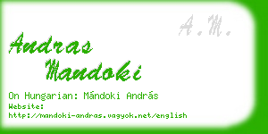 andras mandoki business card